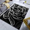 Multiple Sizes Luxury Black and White Flowers Carpet for Living Room Bedroom Sofa Home Decor Rus Non-slip Floor Mat