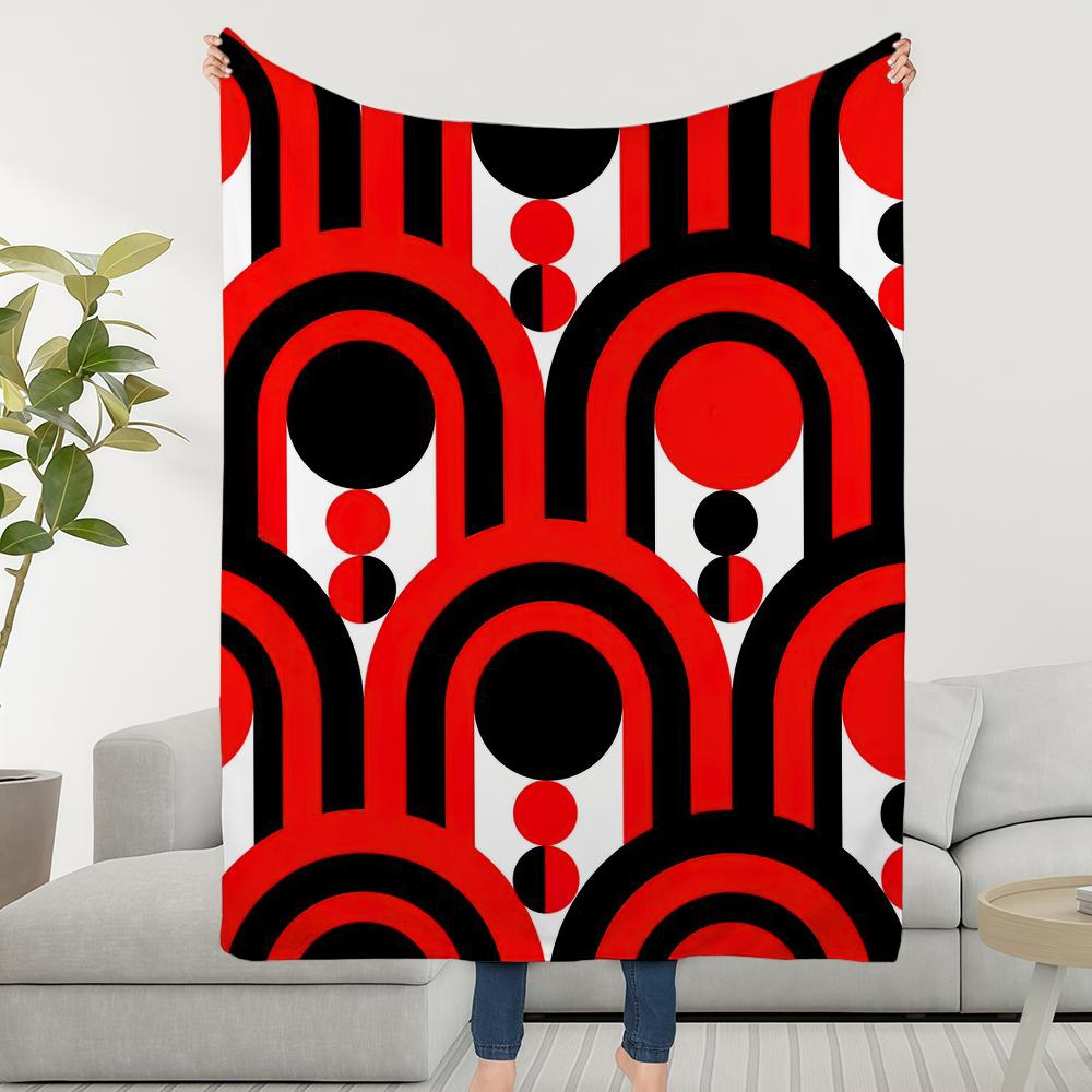 Blanket Geometric Throw Super Art Cosy Plush Living Room Sofa Couch Bauhaus Childish Birthday Gifts
