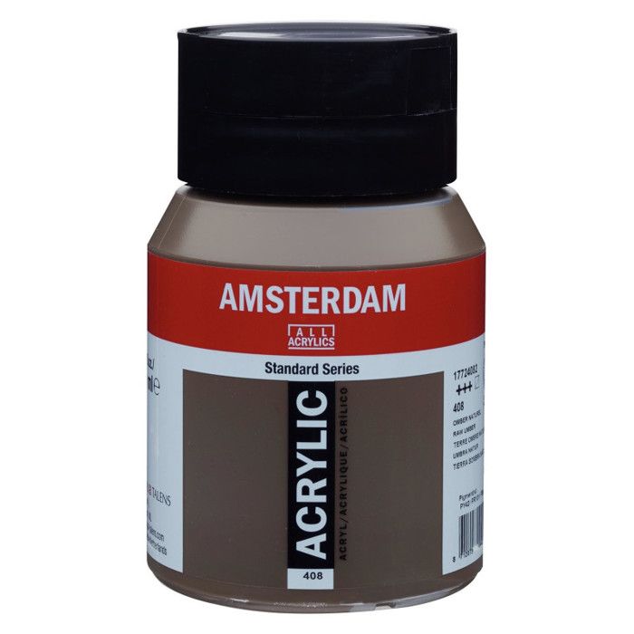 Peinture Acrylique - Terre d'ombre naturelle - 408 - Amsterdam - Pot de 500ml