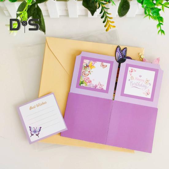 Butterfly Pop Up Card Handcrafted 3D Paper Flower Bouquet Pop-up Greeting Card for Birthday Anniversary Mother's Day