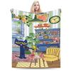 Pete The Cat Blanket Flannel  Relax Super Soft Throw Blanket for Bed Bedding Throws