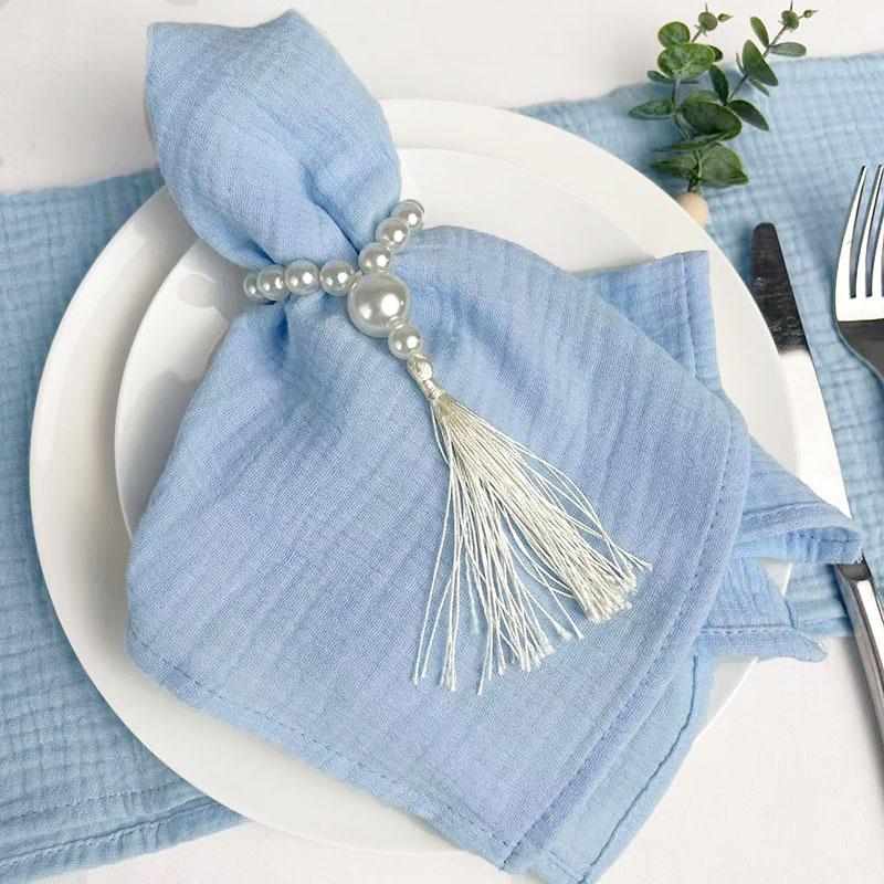 6Pcs 40x40cm Thick Gauze Cotton Napkins Reusable Tea Towel for Wedding Party Dinners Baby Shower Christmas Table Decoration