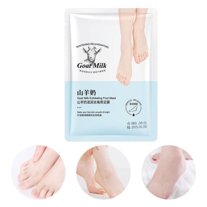 3 paires de masques exfoliants pour les pieds au lait de chèvre