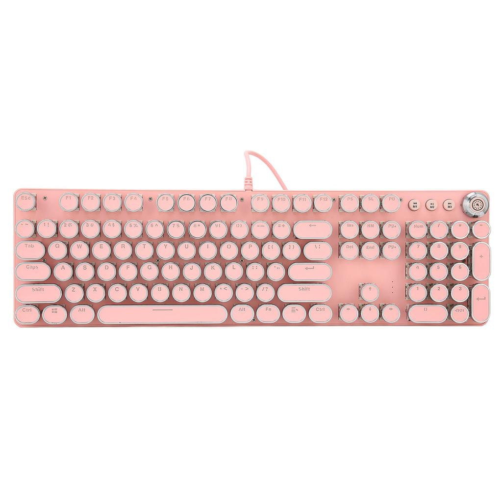 Mechanical Keyboard 104 Keys Real Mechanical Shaft Blue Switch 2 Colors Injection Wired Multi Mode Keyboard Gaming