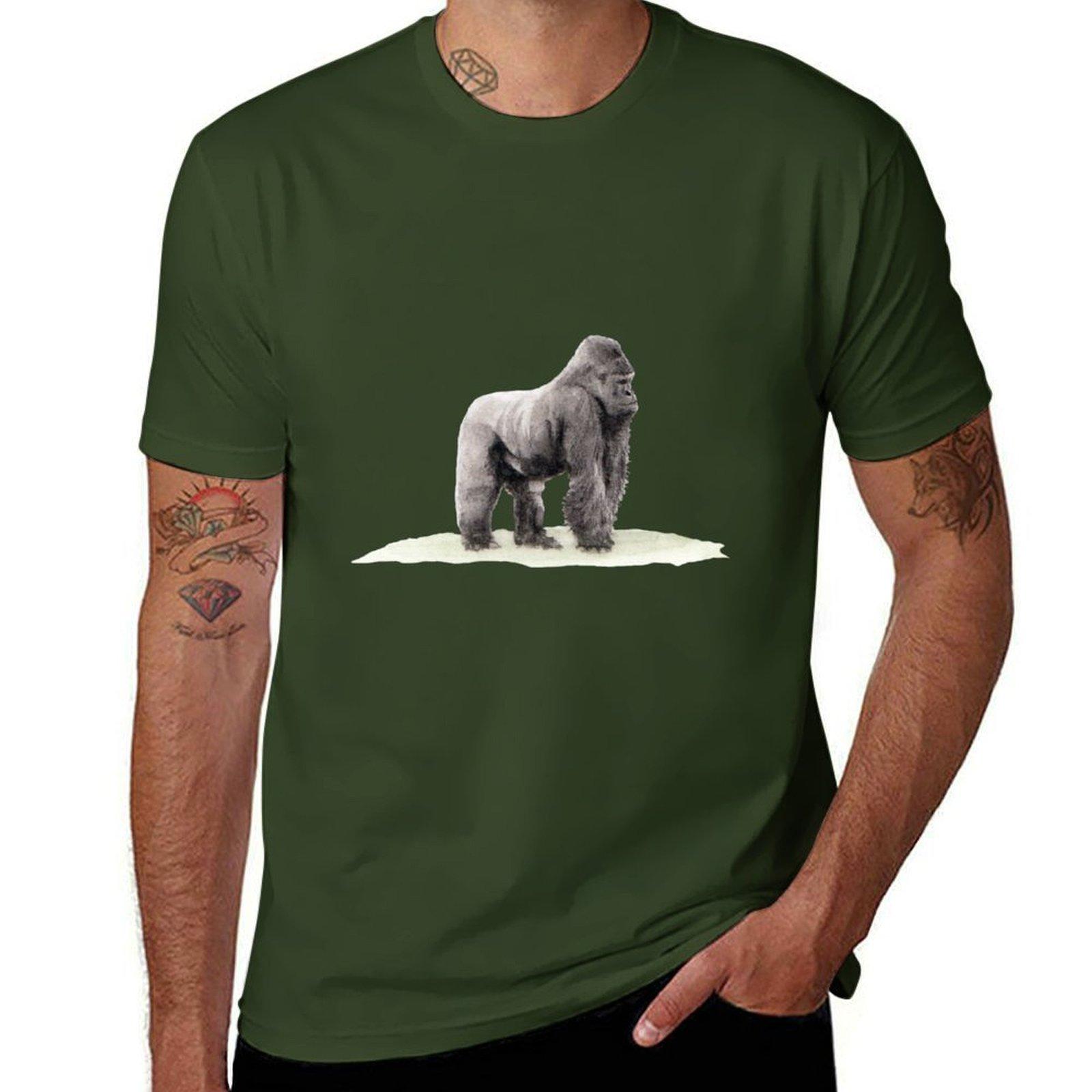 

Silverback Gorilla Tshirt quickdrying tops t shirt for men 4XL