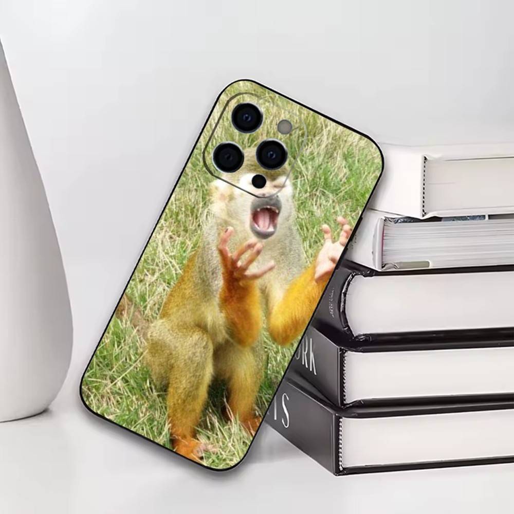 

Funny Monkey Phone Case For iPhone17,16,15,14,13,12,11 Plus,Pro Others Soft Black Cover iPhone11PROMAX