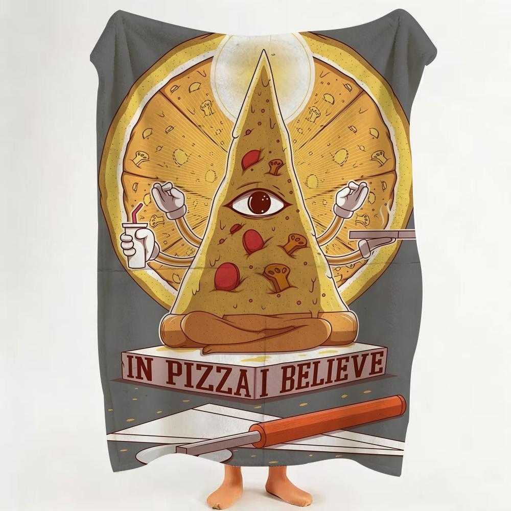 Food H Hamburger P Pizza Throw Flannel Throw Blanket Suitable for Sofa Living Room Bedroom