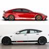 2PCS Car Door Racing Stripe Sticker Vinyl Decor Auto Exterior Decal Decor Tuning Accessories For Tesla Model 3 Y S X 2016-2024