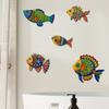 5 Peças de Decoração de Parede de Peixe de Madeira, Tema Peixe Náutico Costeiro de Praia Escultura de Parede de Peixe, Decoração de Casa de Campo Lago Oceano, Enfeites Vintage para Casa Banheiro Quarto