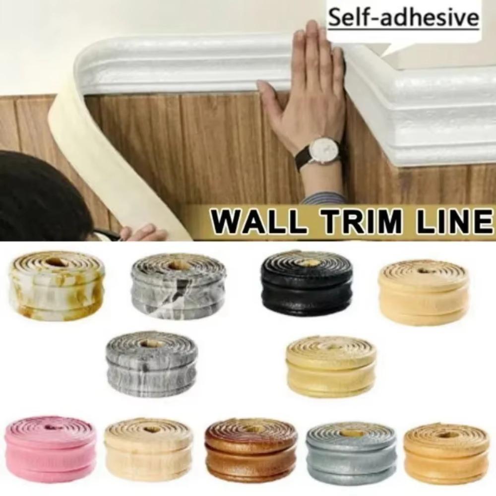 New 3D Wall Skirting Border Waterproof Self Adhesive Wall Stickers Door Frame Decoration TV Background Wall