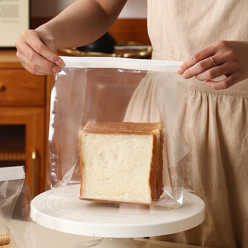 10pcs Toast Bakery Bag With Clear Window Bread Packaging Bags Curling Wire Sealing Avoid Oil Baking Takeaway Food Cake Package