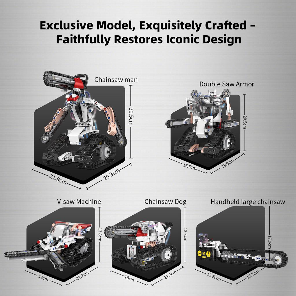 Moc 429Pcs 5 In 1 Creative Rc Electric Saw Robot Model Assembly Diy Building Blocks Children'S Puzzle Toys Birthday Gift