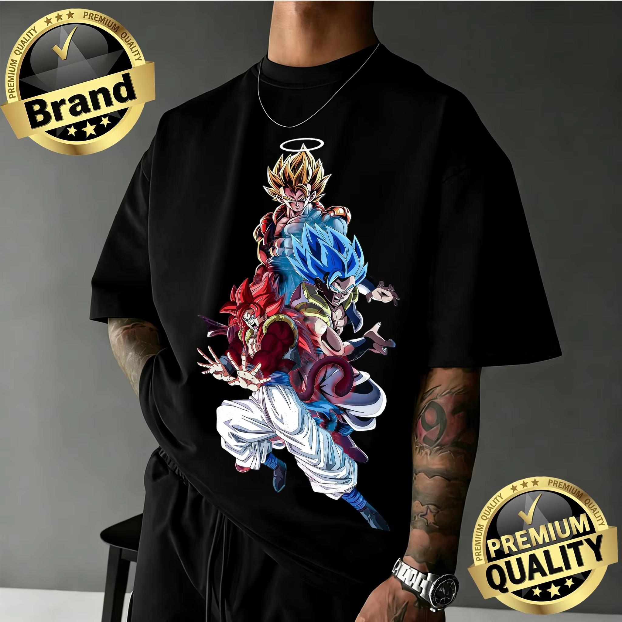 

2026 New Arrival Dragon Ball Cotton Tshirt Unisex Oversized Vintage Gogeta Graphic Tee Casual Loose Fit Anime Cotton Y2k 2XL