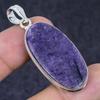 Russian Charoite Gemstone Handmade 925 Sterling Silver Pendant 2.09" S6O11