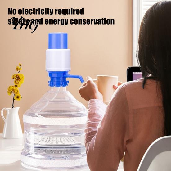 Water Dispenser for Threaded Nozzle Manual Pump 5 Gallon Jug, Hand Press Siphon Convenient Camping with Food-Grade Silicone Seal, Leak-Proof Drinking