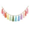 Nordic Style Wooden Bead and Pompom Tassel Wall Hanging for Children's Room