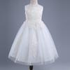 Kids Flower Girls Wedding Dress Sleeveless Water-Soluble Lace Dress Bridesmaid Wedding Pageant Ball Gown