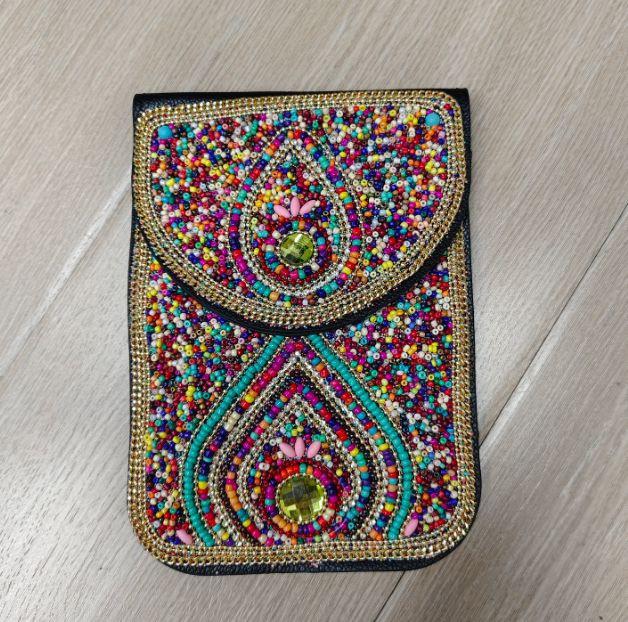 Bohemian Theme Pu Handbag With Magnetic Flap And Floral Accents For Daily Outings
