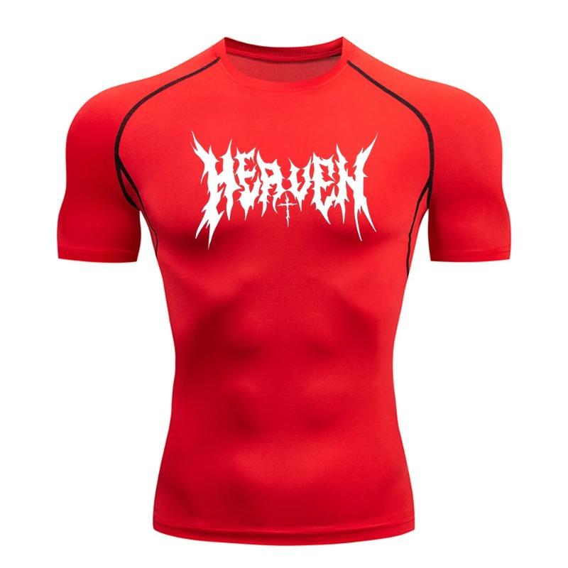 

Men s Summer Casual Compression T-Shirt Fashionable Short Sleeve Fashion Comfortable and Breathable Stretchy for Fitness Training Tight Fit XXXL червоний