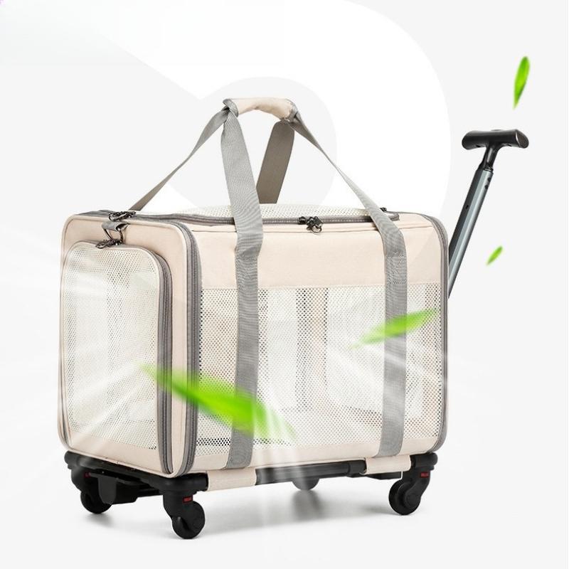 Large-capacity Pet Trolley Case Cat Bag Carriers Breathable Pet Bag Pet Carriers for Cat Easy Interaction Oxford Cat Bags