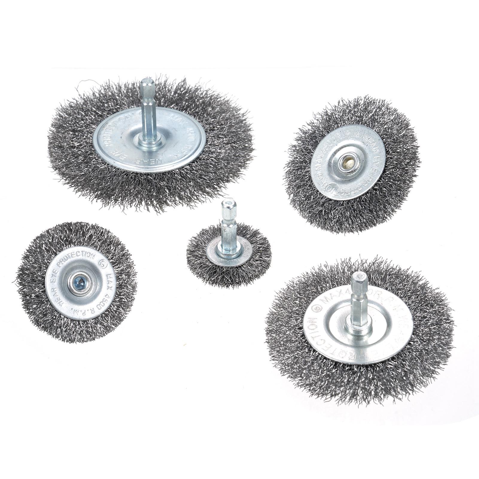 

13 Pcs Wire Brush Set for Rusts Removal 0.012in Coarse Carbon Steel Crimping Wire Brush Kit with 1 4 Inch Hex Shank for серебряный