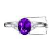 European and American Princess Egg-Shaped Ring: Purple Diamond, Emerald, Blue Stone Wedding Gem