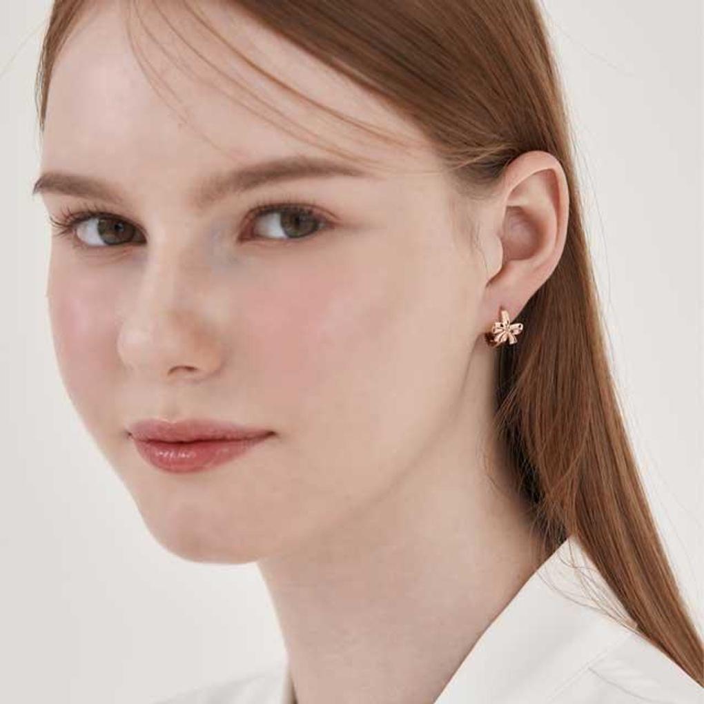 14K GF Cute Ribbon One-Touch Earrings C24EGF211