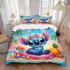 3-delige strandsteek geprinte dekbedset Zachte en comfortabele dekbedovertrek voor slaapkamer, logeerkamer beddengoedset B003