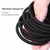 Black Extra Thick High Elastic Hair Scrunchie - Durable, No Damage Women's Ponytail Band
