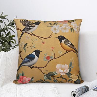 Flowers And Birds Pillow Cover Comfy Cushion Cover Kawaii Pillow Case For Couch Sofa Bedroom