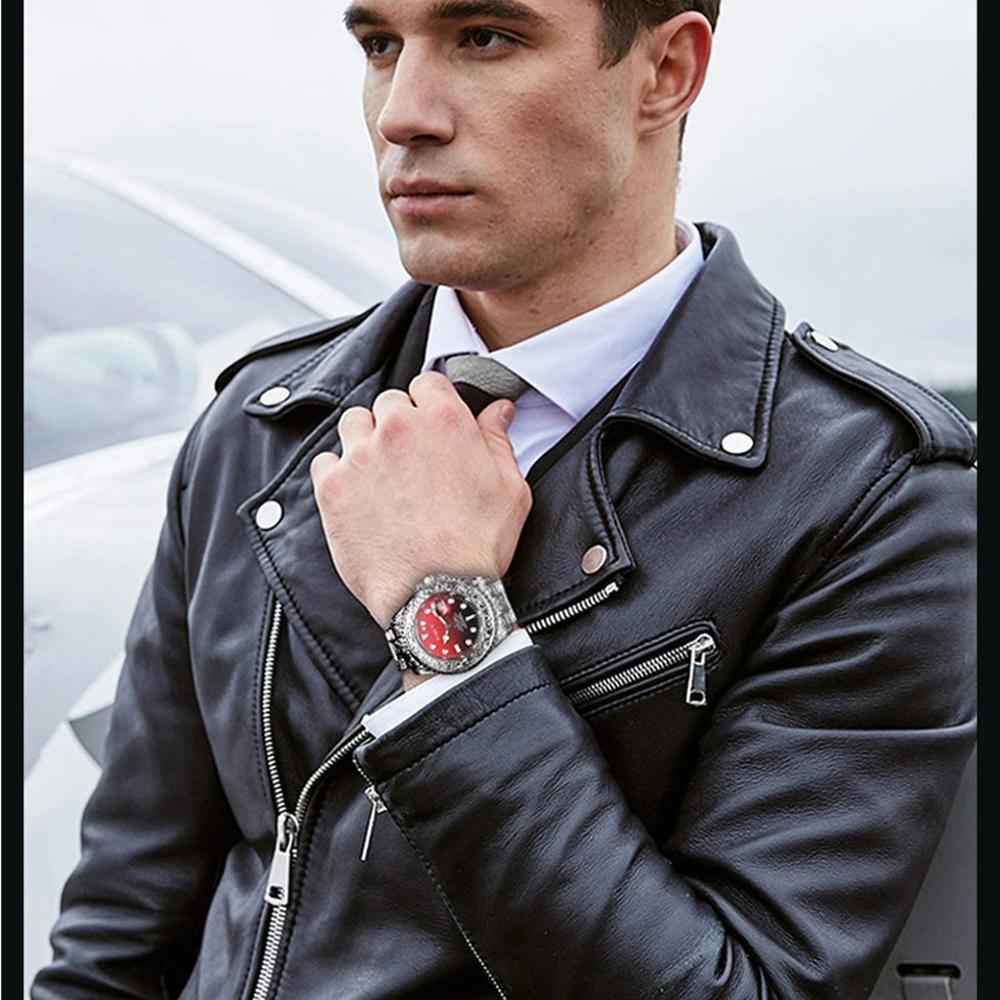 Casual and Fashionable Men Watch Retro Carved Business Quartz Watches Light Luxury Clocks Gifts Watches for Man