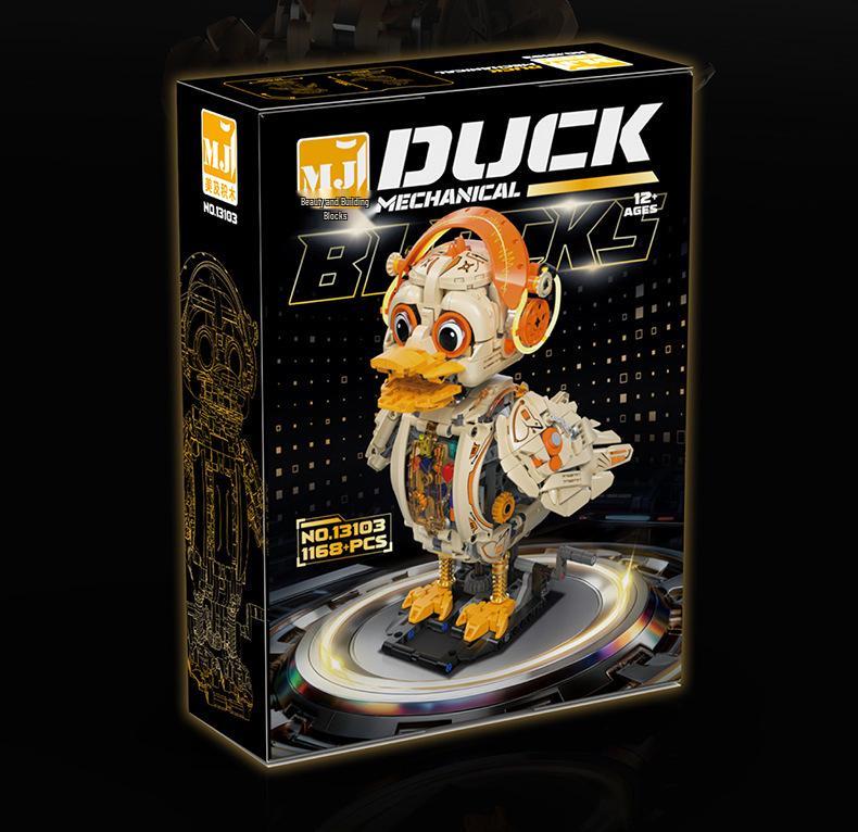 LEGO-Compatible Mechanical Duck Cartoon Model - Children's Assembly Toy Gift