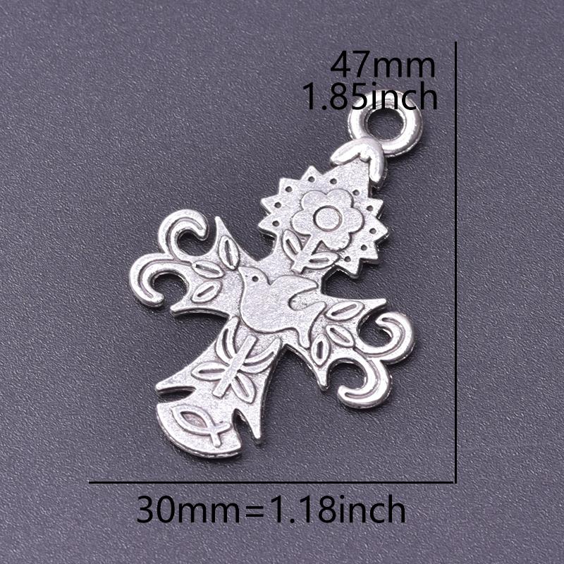 15pcs Crosses Charms Pendant Alloy Cross Metal Antique Silver Color Pendants Making DIY Handmade Jewelry Components Accessories