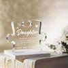 2D Flat, Cherished Daughter Gift Acrylic Table Decoration Plaque, Suitable for Wall Decoration, Porch, Room, Villa, Accents Home, Hallway, or Workplac