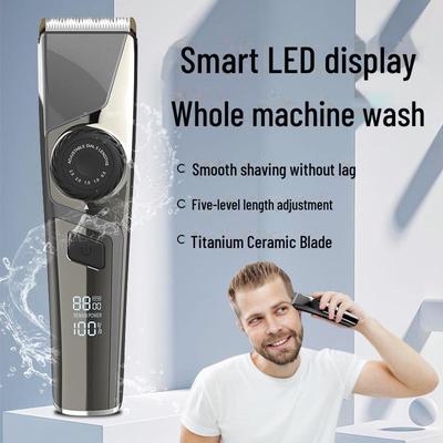 Men's Home Hair Clipper: Washable, Small, LCD Display, Electric Oil Head Razor.