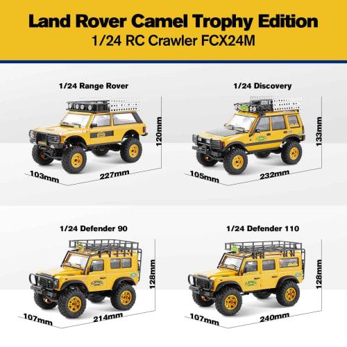 FMS 1/24 RC Crawler RTR FCX24M Land Rover Family Camel Trophy Edition Licensed RC Model 4WD RC Rock Truck 2.4GHz Hobby-Grade RC Car Model Mini Off-Roa