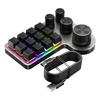 12 Tasten 4 Drehregler Copy Paste Mini-Taste Roter Schalter USB-kabelgebunden/Bluetooth-kompatible Mini-mechanische Tastatur für die industrielle Steuerung