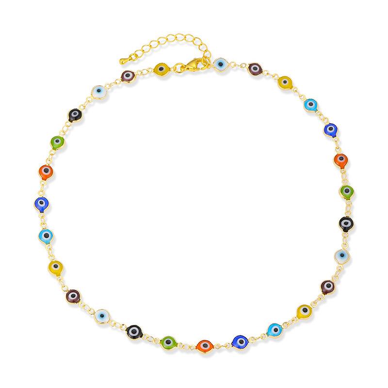 New Necklace Necklace of Devil's Eye Female Personality Minority Simple Creative Trend Mixed-color Clavicle Chain Jewelry