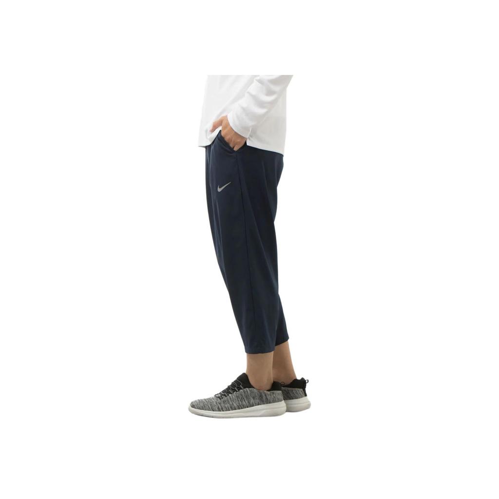 Nike Pantaloni Casual Corti a Gamba Larga Monocolore da Uomo Fondo Nero Ossidiana FB7503-451