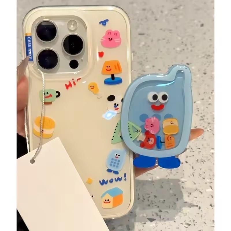 Vtipný kryt s květinovým stojánkem pro IPhone 16 15 11 13 14 12 Pro Max XR XS Max X 15 7 8 16 Plus SE Nový IMD kryt