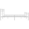 Metal Bed Frame with Headboard and Footboard White 183 x 213 cm
