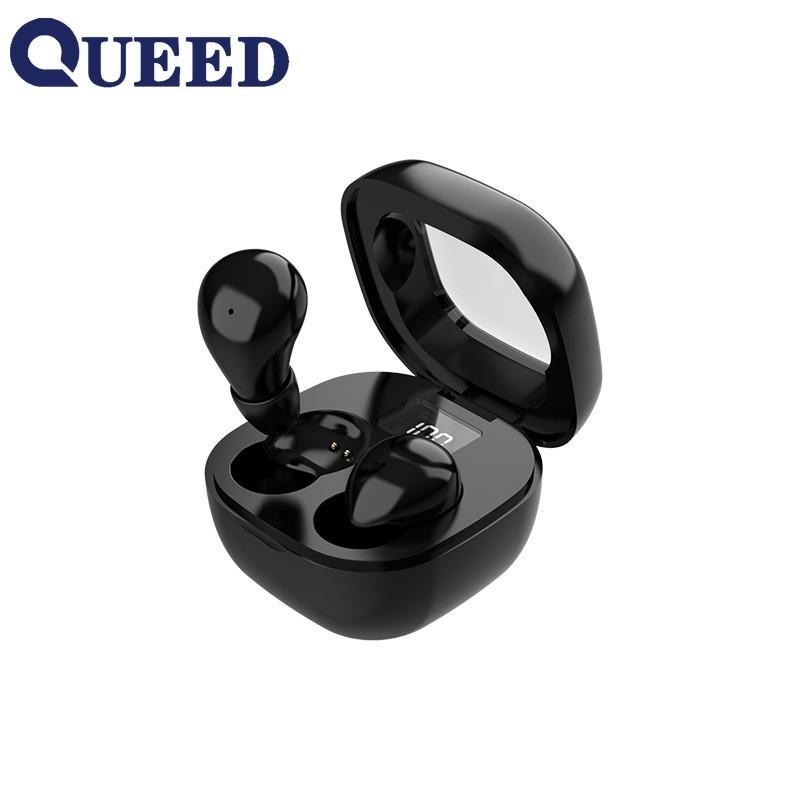 QUEED Private Model Mini Wireless in-ear Bluetooth Headphones, Dual-ear Ultra-long Battery Life, Noise-cancelling Sleep