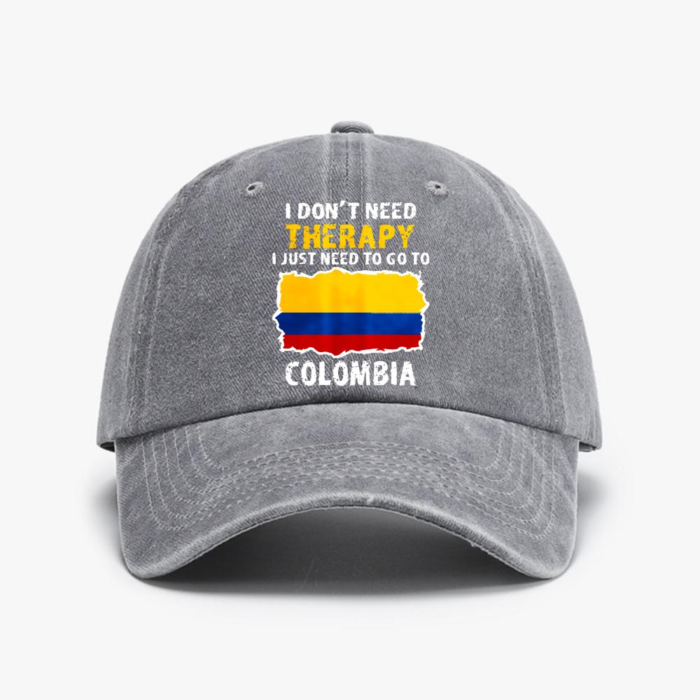 

Colombia Flag Baseball Cap Women Outdoor Casual Solid Color Golf hat Unisex Retro Outdoor Washed denim hats Adjustable