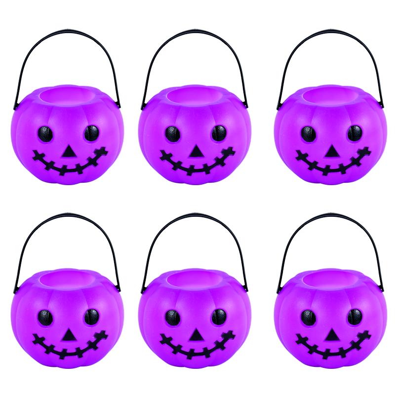1-6Pcs Halloween Party Candy Bucket Pumpkin Gift Box Container Trick or Treat Cookie Snack Holder Decoration Props Kids Favors