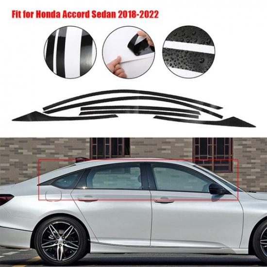 For Honda Accord Sedan 18-22 Accessories Chrome Delete Blackout Window Trim 6Pcs