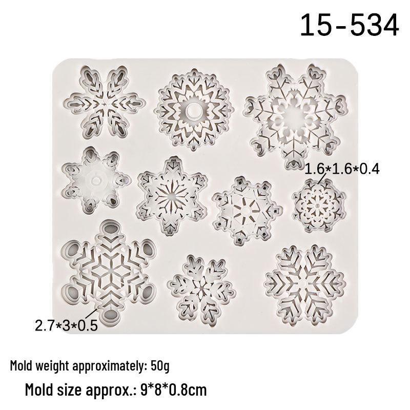 

Рождественская форма для снежинки из силикона для DIY мастики, шоколада и глины серый