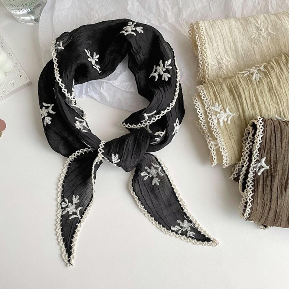 Korean Style Lace Triangle Scarf Turban Triangular Hair Band Fresh Small Scarf  Spring/Summer
