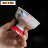 65ml Hand Drawn Peony Master Cup Vintage High Footed Large Teacup High End Gold Plated Tea Cup Flower Mouth Kung Fu Tea Set Gift