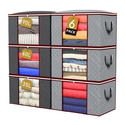 Foldable Non-Woven Wardrobe Storage Bag with Reinforced Handles for Clothes & Quilts
