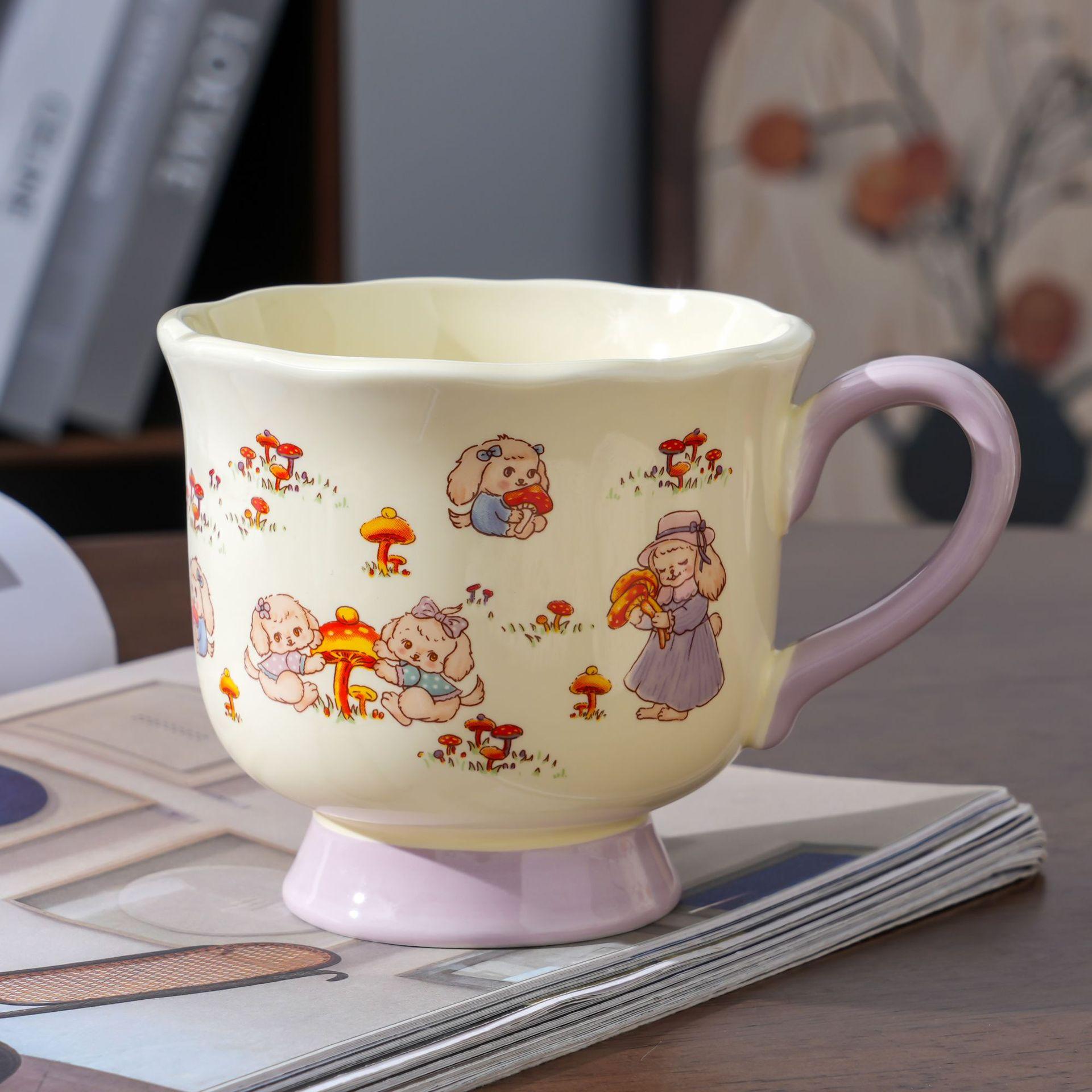 

Милая мультяшная керамическая кружка, кружка с животным высокой ценности, студенческая детская чашка для питья воды, сувенирная подарочная чашка, кофейная чашка 380ml